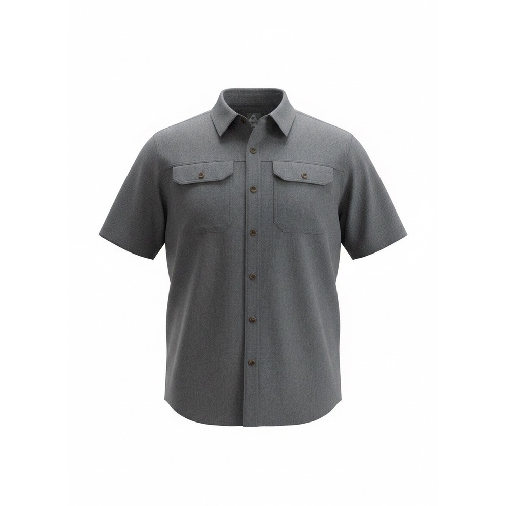 EUC Gerry Men's Short Sleeve Quick Dry Tech Woven Shirt Gray Hiking Work XXL